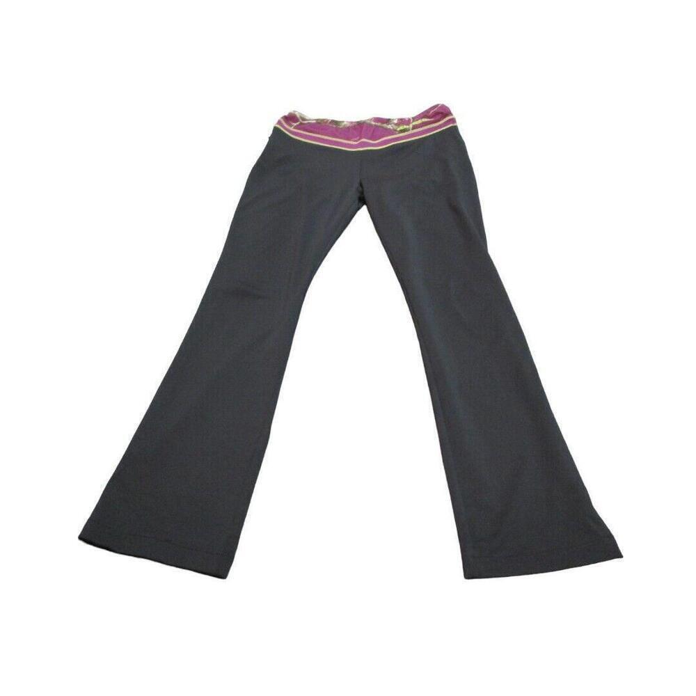 Real Tree Girl Womens Black Yoga Leggings Wide Leg Pants Zip Pocket Medium READ